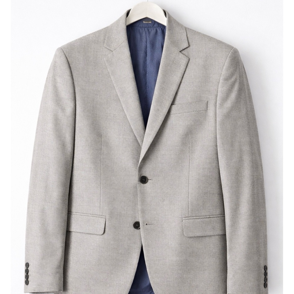 Zara Men’s Light Gray Blazer Sport Coat Size 36 Slim Fit Casual Formal